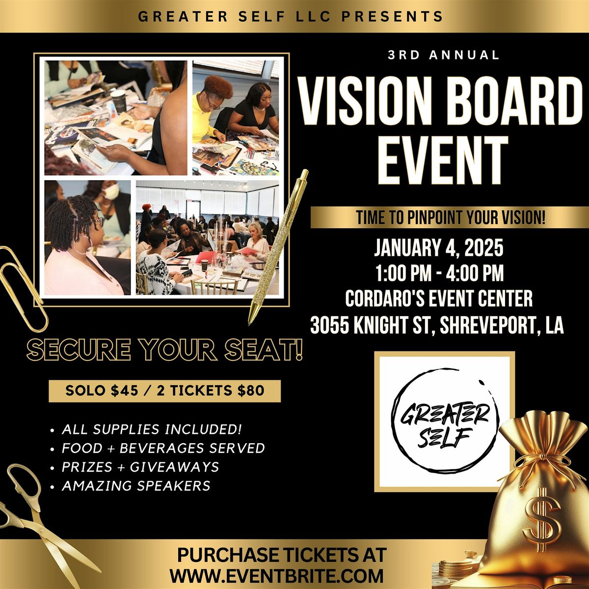 Greater Self LLC 3rd Annual Vision Board Event - "Pinpoint Your Vision"