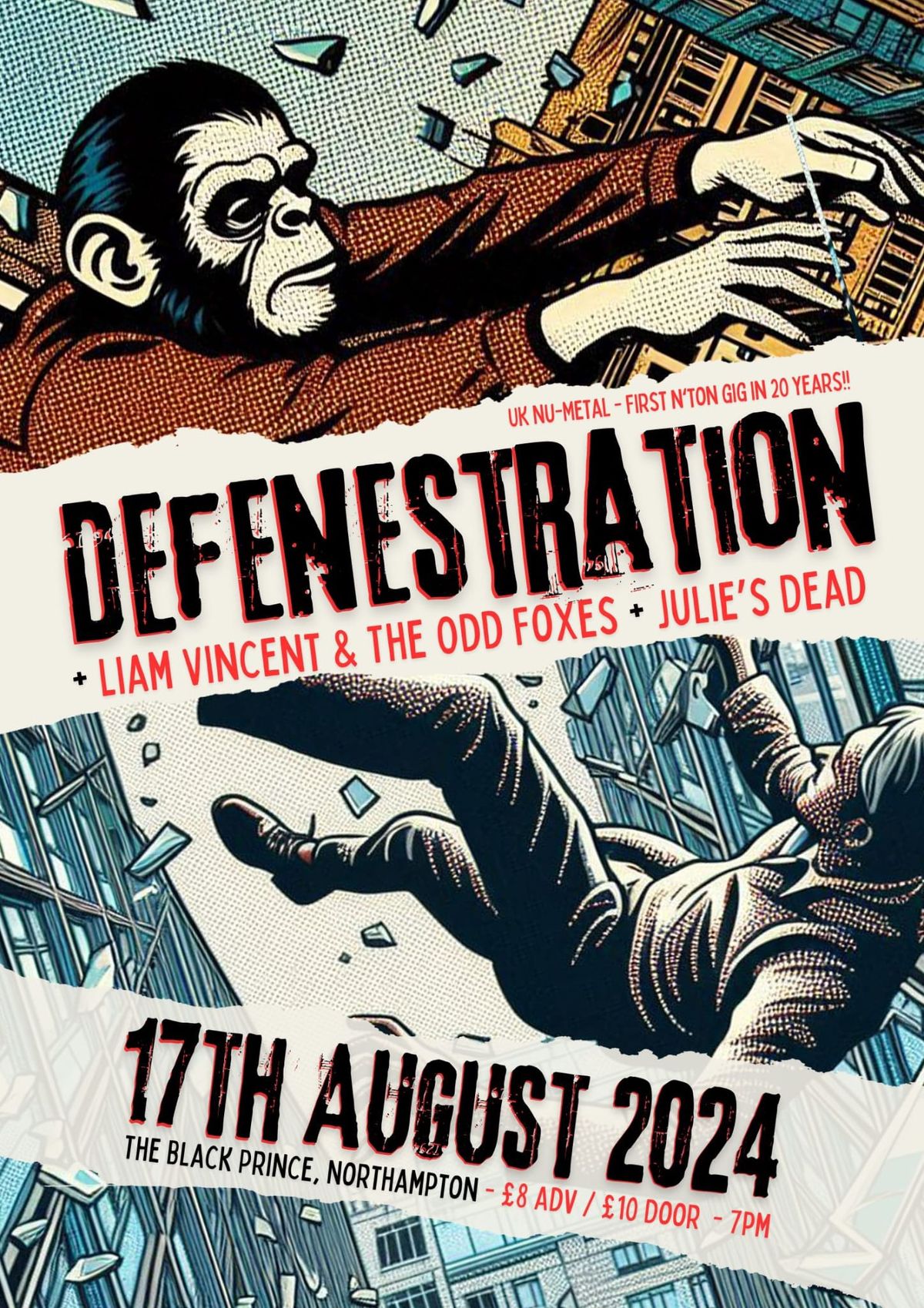 Defenestration + Liam Vincent & The Odd Foxes + Julie's Dead
