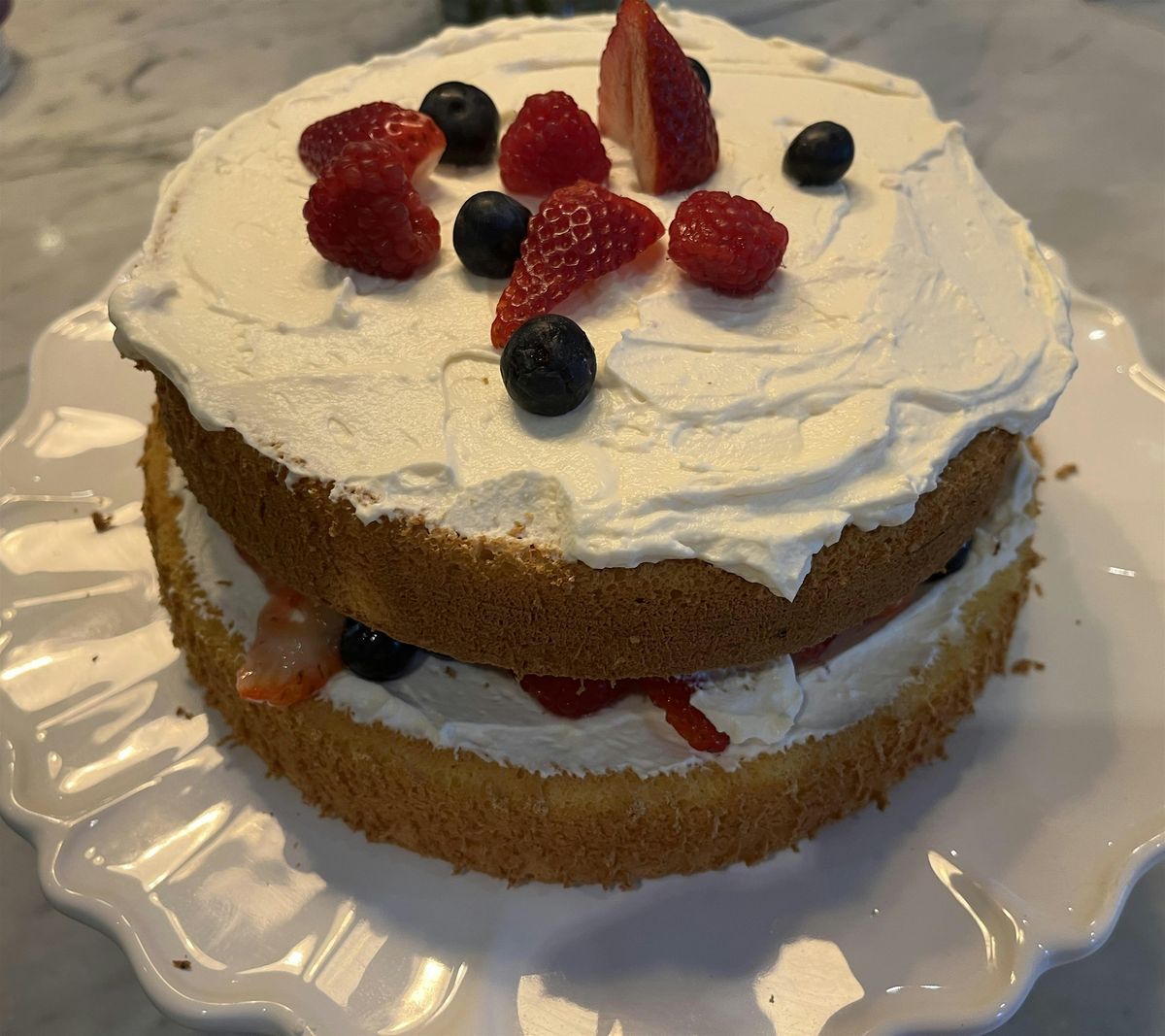 Vanilla Layer Cake with Berries and Chantilly Cream