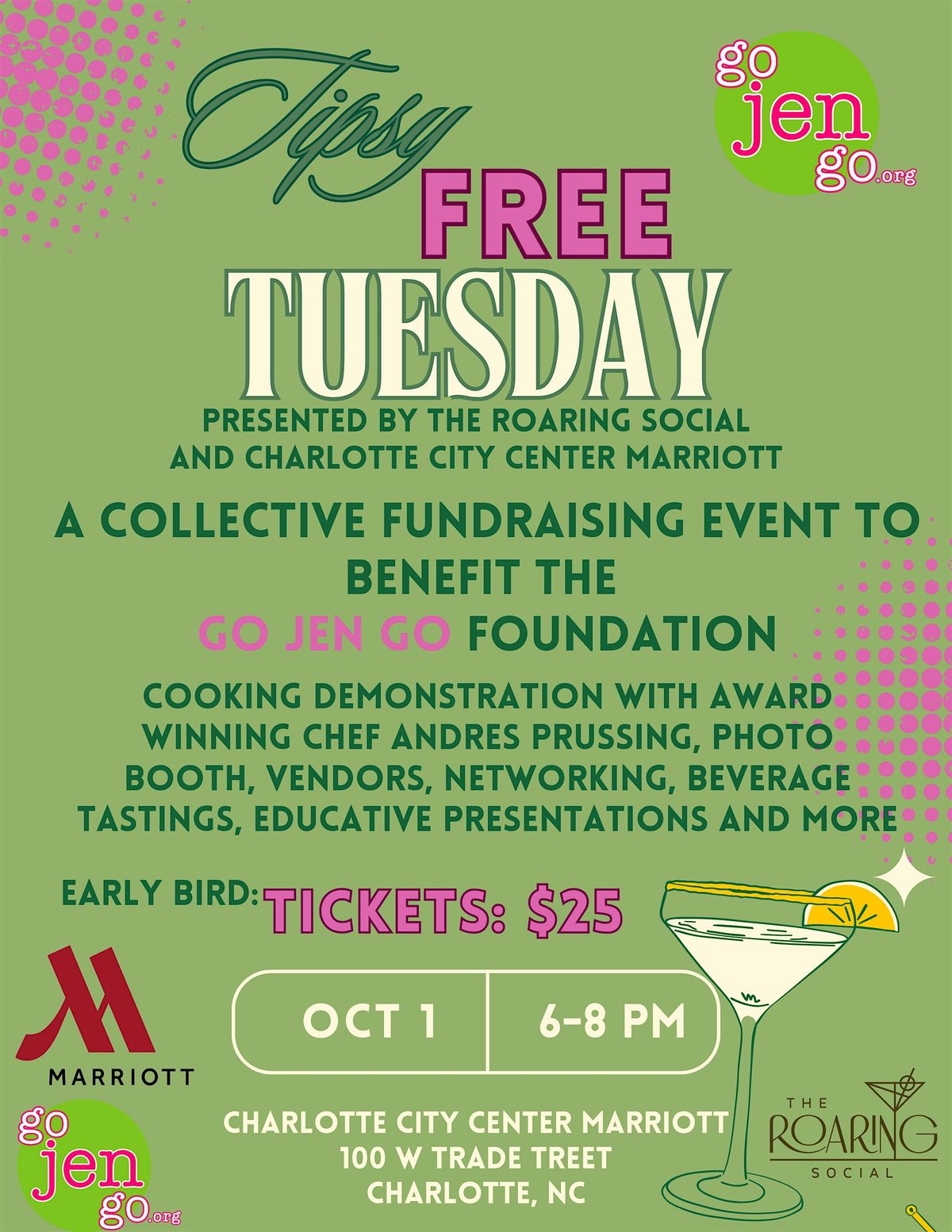 Tipsy Free Tuesday- A Go Jen Go Fundraiser