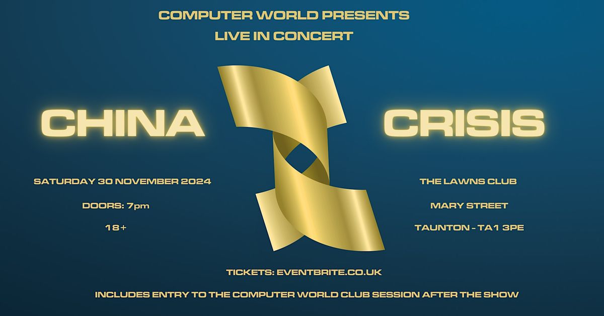 CHINA CRISIS Live in Concert @ Computer World \/ Taunton