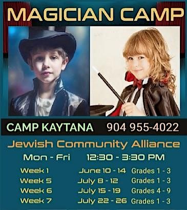 MAGICIAN CAMP - Summer Magic Camp - Week 5:  July 8 to 12 - (Grades 1 - 3)