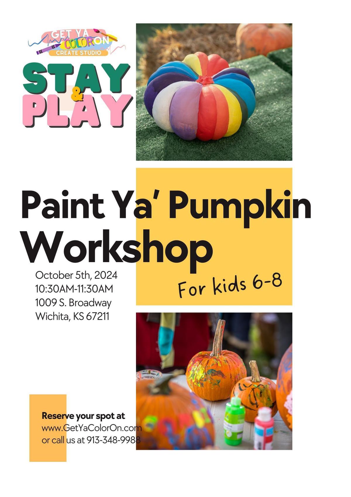 Stay & Play Workshop: Paint Ya\u2019 Pumpkin