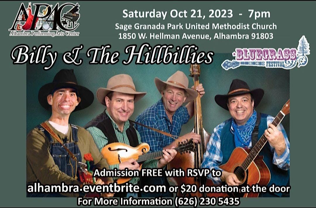 Billy & The Hillbillies Bluegrass Festival 2023, Sage Granada Park ...