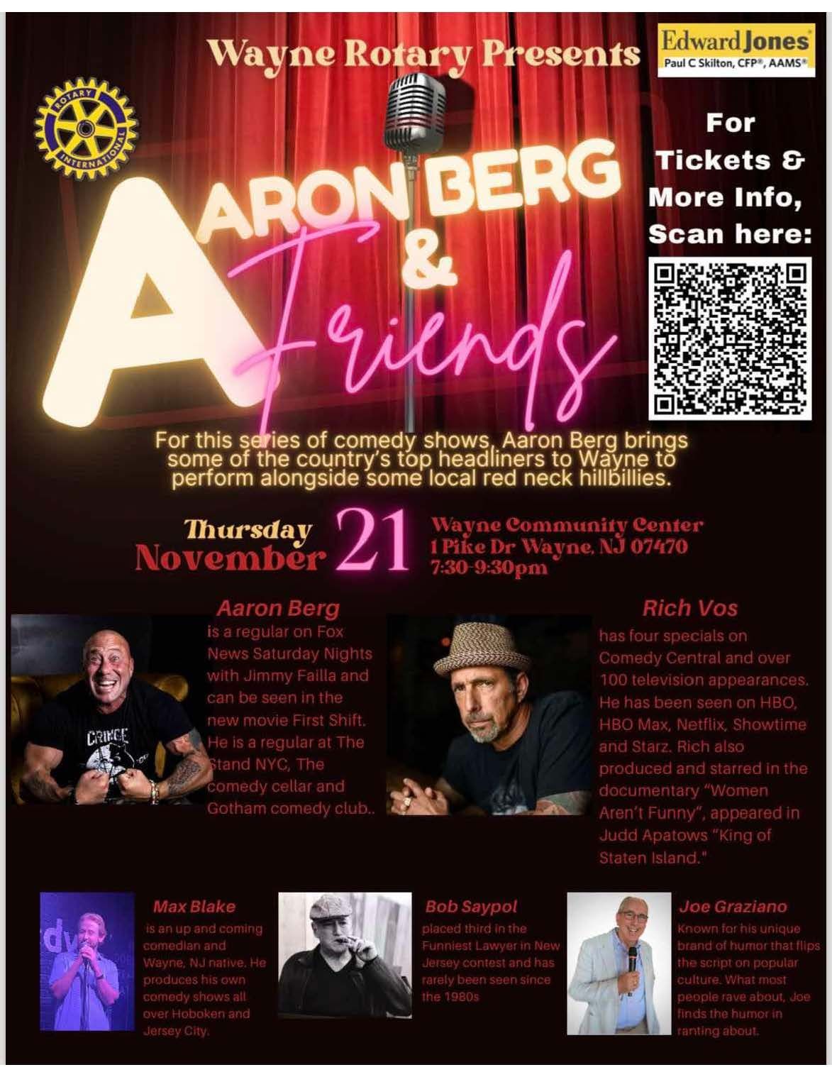 Wayne Rotary Presents Aaron Berg & Friends