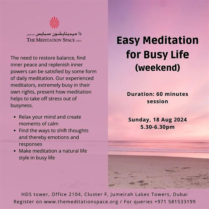 Easy Meditation for Busy Life