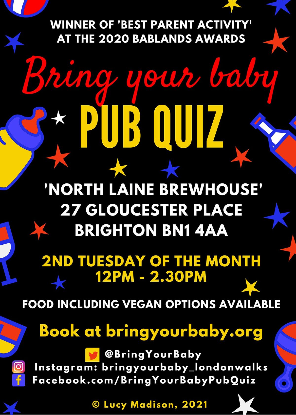 BRING YOUR BABY PUB QUIZ @ North Laine Brewhouse, BRIGHTON (BN1) near HOVE