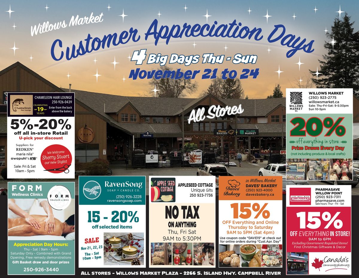 Willows Market Customer Appreciation Days 2024