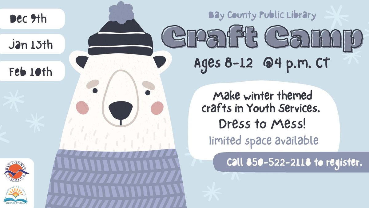 Winter Craft Camp (Ages 8 - 12, registration required)