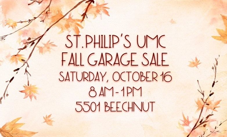 St. Philip's UMC Fall Rent-a-Space Garage Sale