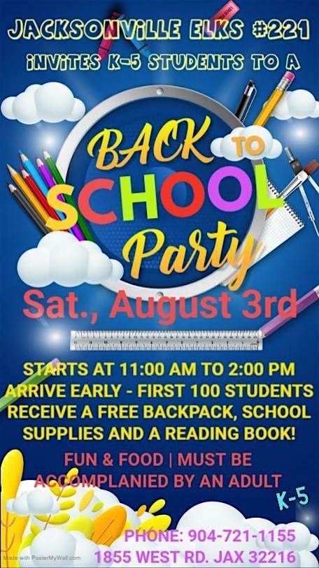 Back To School Party for Local K-5 Students