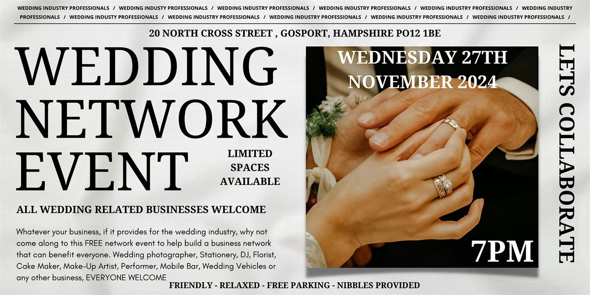 Wedding Industry Networking Evening at The Bridal Hall, Gosport PO12 1BE