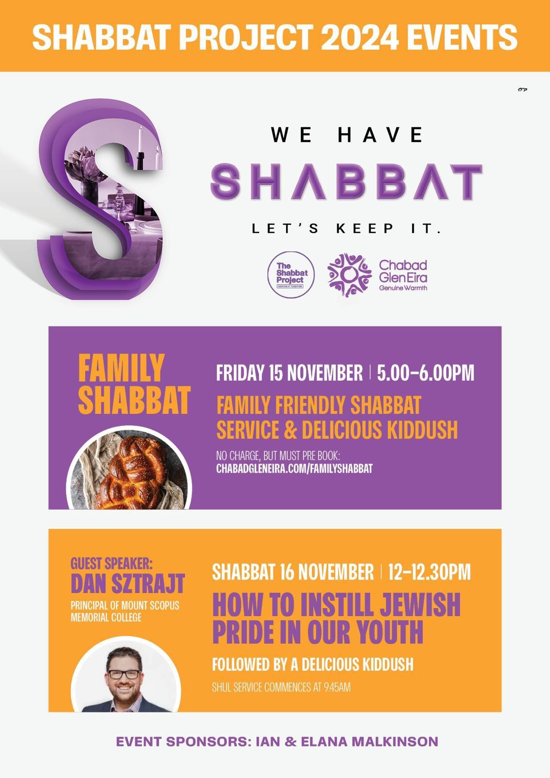 SHABBAT PROJECT EVENTS 