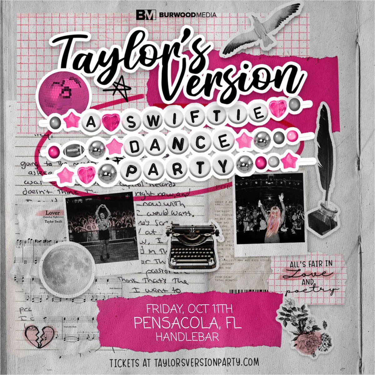 10\/11 Taylor's Version - A Swiftie Dance Party - at The Handlebar in Pensacola!