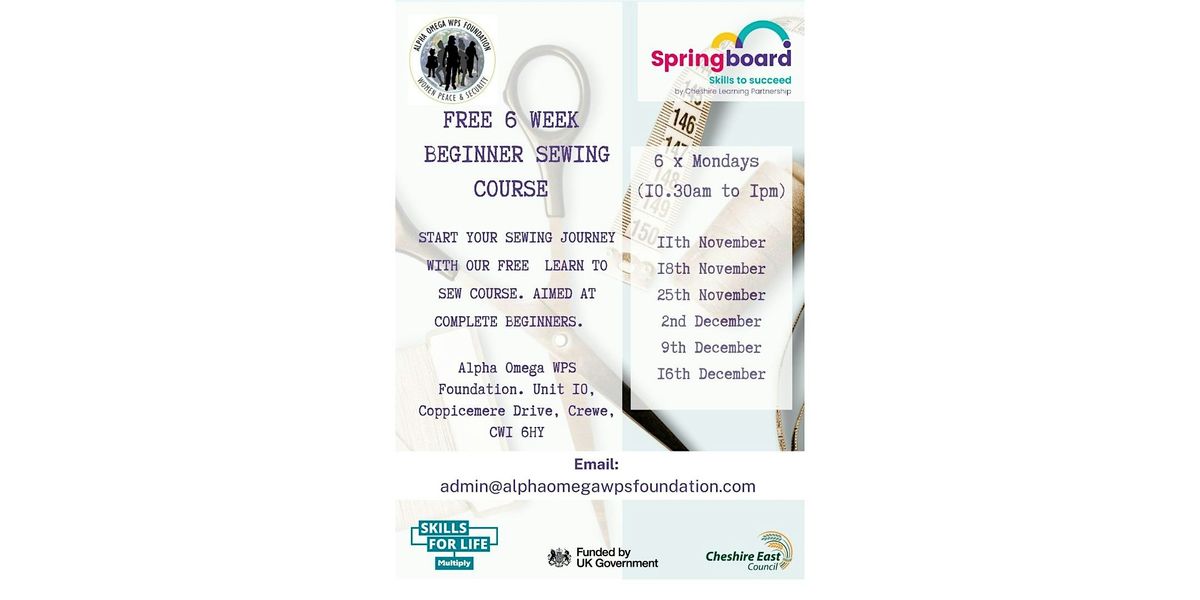 ALWAYS WANTED TO LEARN TO SEW? \u2026 We're running a FREE 'Learn to Sew' course