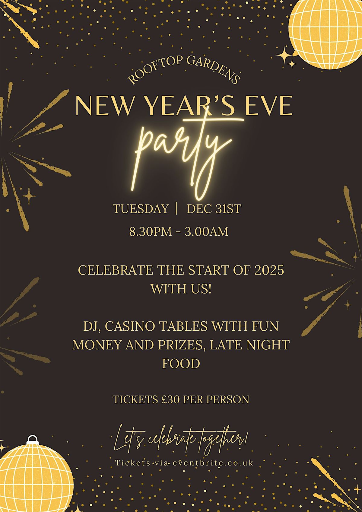 Rooftop Gardens NYE party