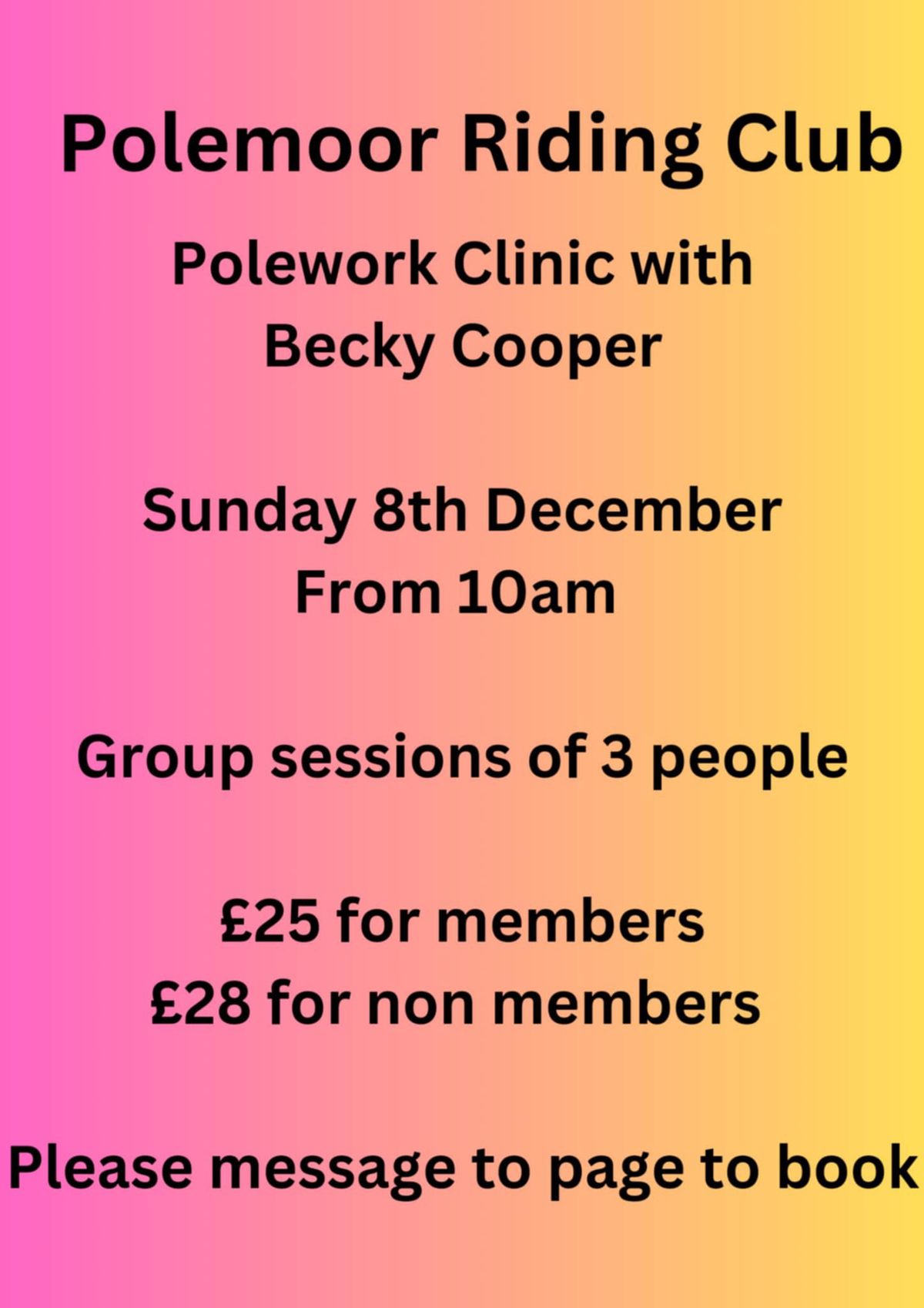 Pole work clinic with Becky Cooper