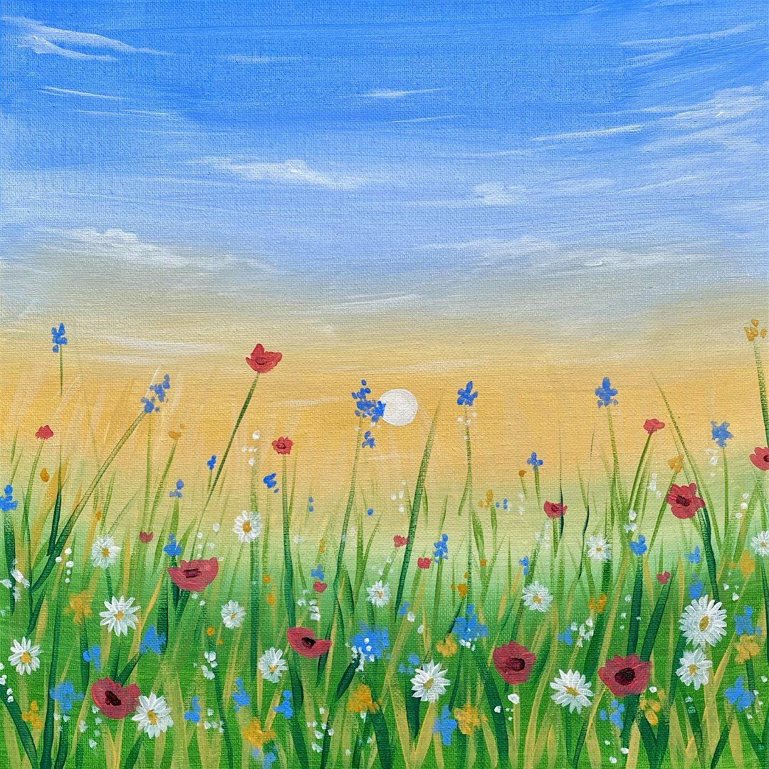 Paint & Unwind at the Budapest Cafe, Bristol - "Spring Meadow"