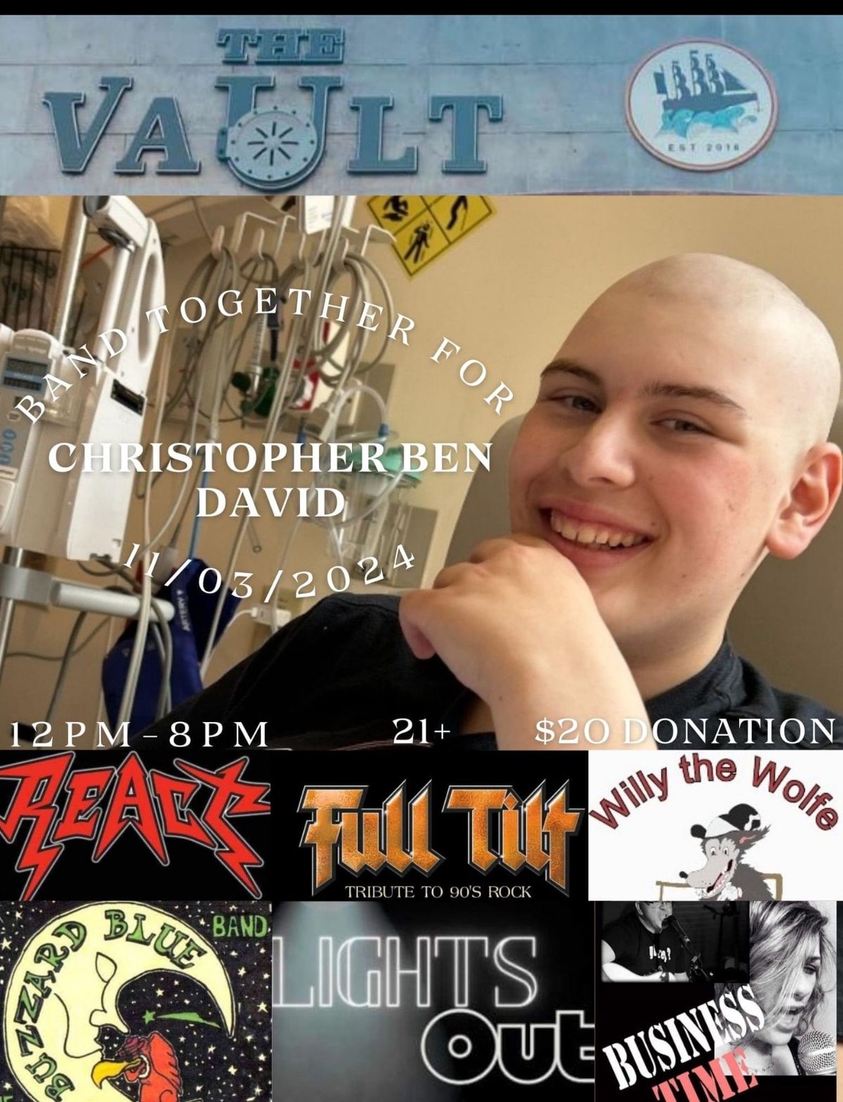 Band Benefit for Christopher Ben David\u2019s Fight Against Ewing Sarcoma!