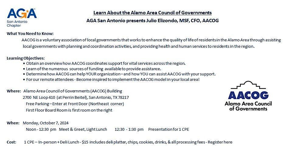 Learn About the Alamo Area Council of Governments (AACOG)