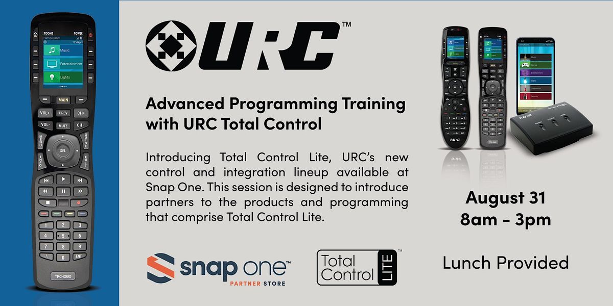 Advanced Programming Training with URC Total Control San Jose, Snap