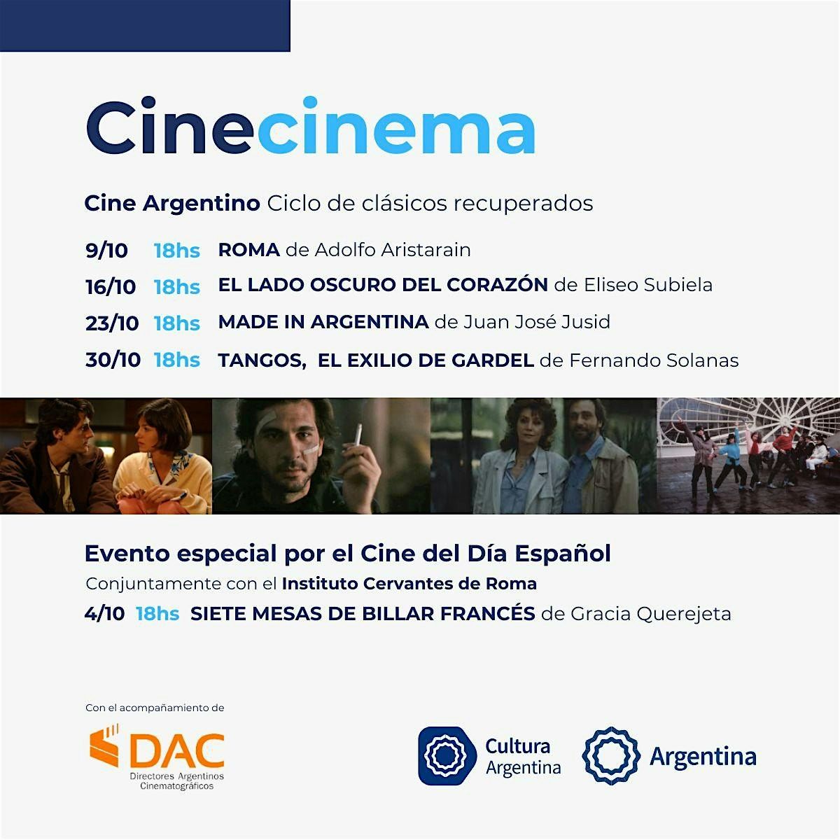 Ciclo di Cinema a Casa Argentina