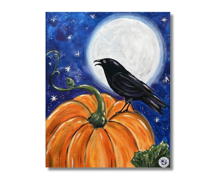 "Pumpkin Perch" Acrylic Painting Class - Ages 16 and older