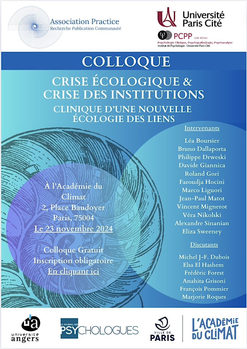 Psychologie clinique de la crise \u00e9cologique et des institutions