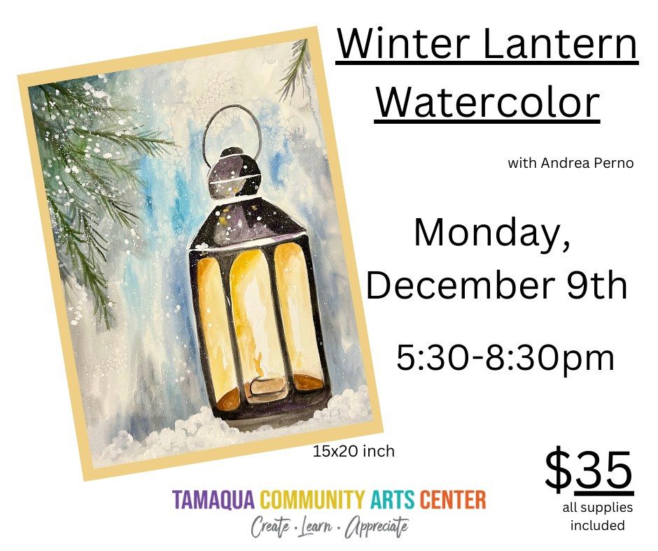 Winter Lantern Watercolor