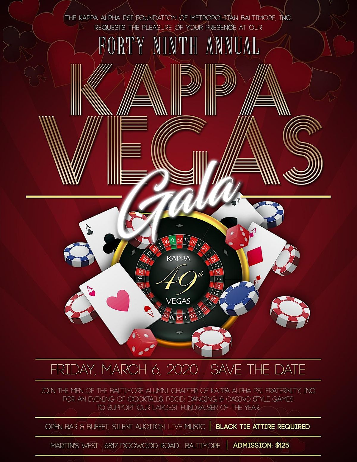 Kappa Vegas Gala 2023, Martin's West, Baltimore, 3 March to 4 March