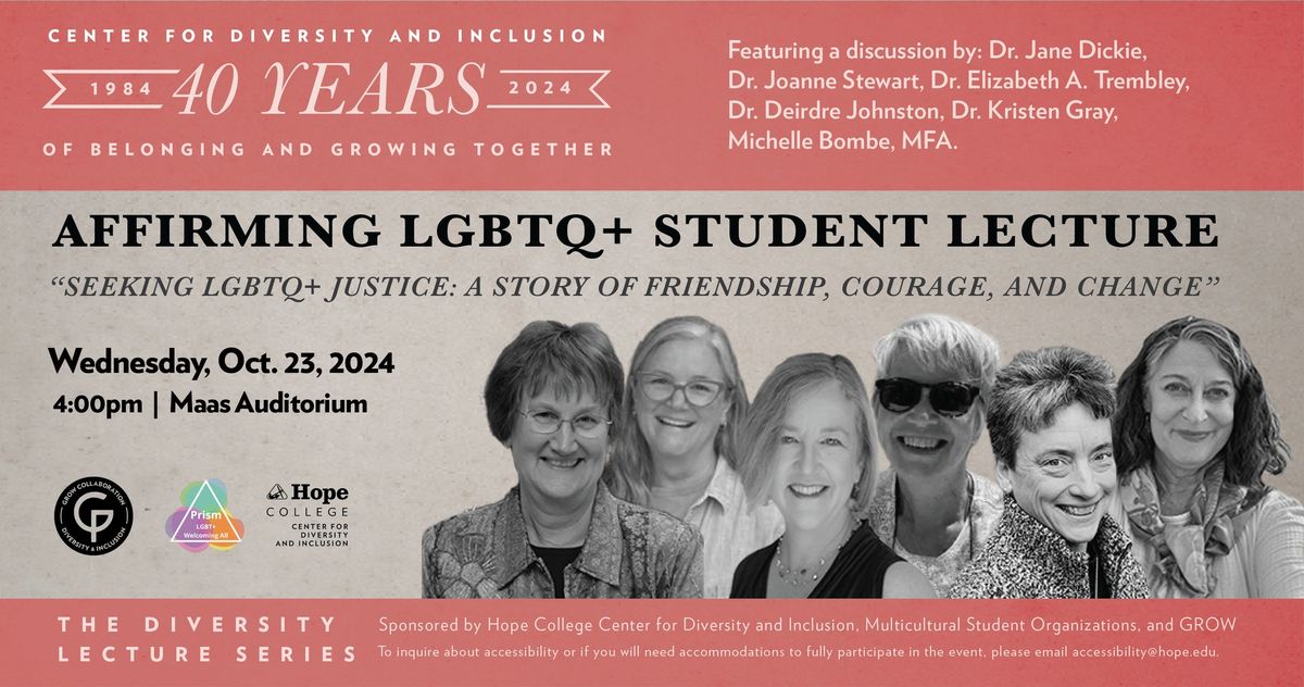 Affirming LGBTQ+ Student Lecture with Dr. Jane Dickie & Super Friends