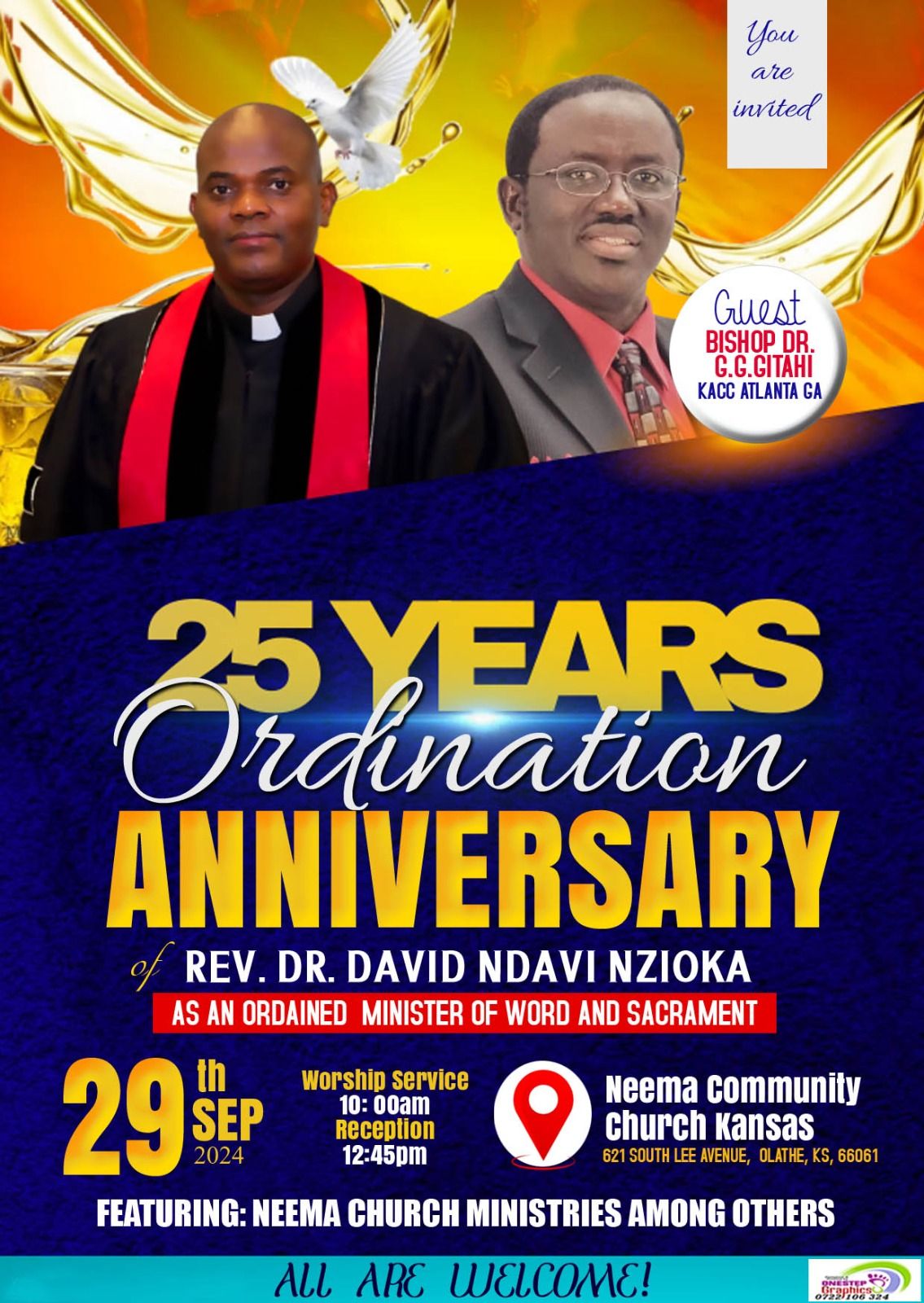 25th Ordination Anniversary Our Pastor Dr. Rev. David Nzioka 