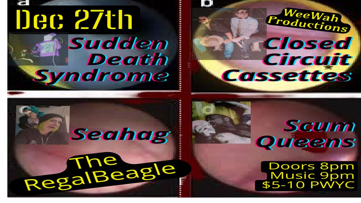 Sudden Death Syndrome, Seahag, Scum Queens, Closed Circuit Cassettes