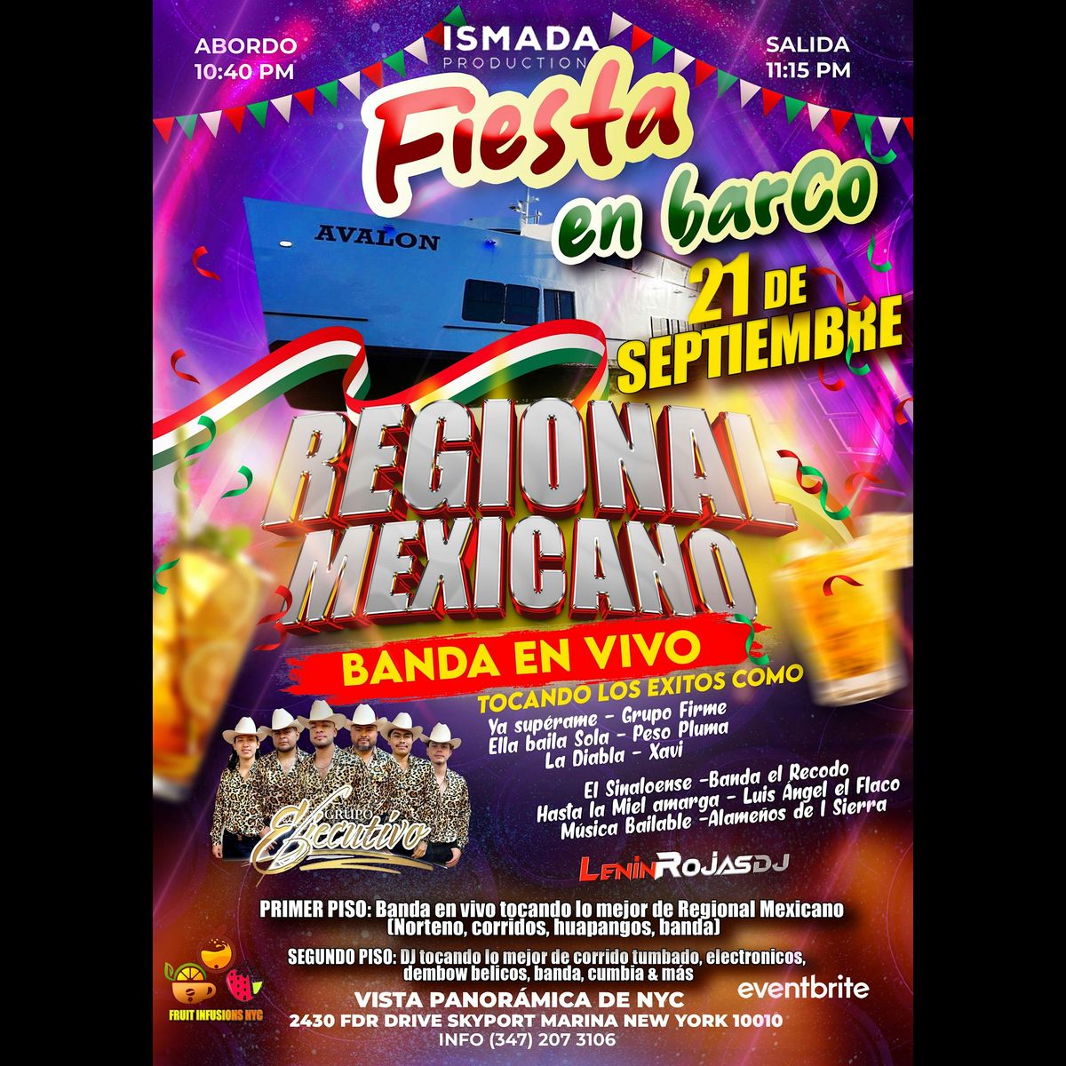 Regional Mexicano fiesta en barco mas DJ