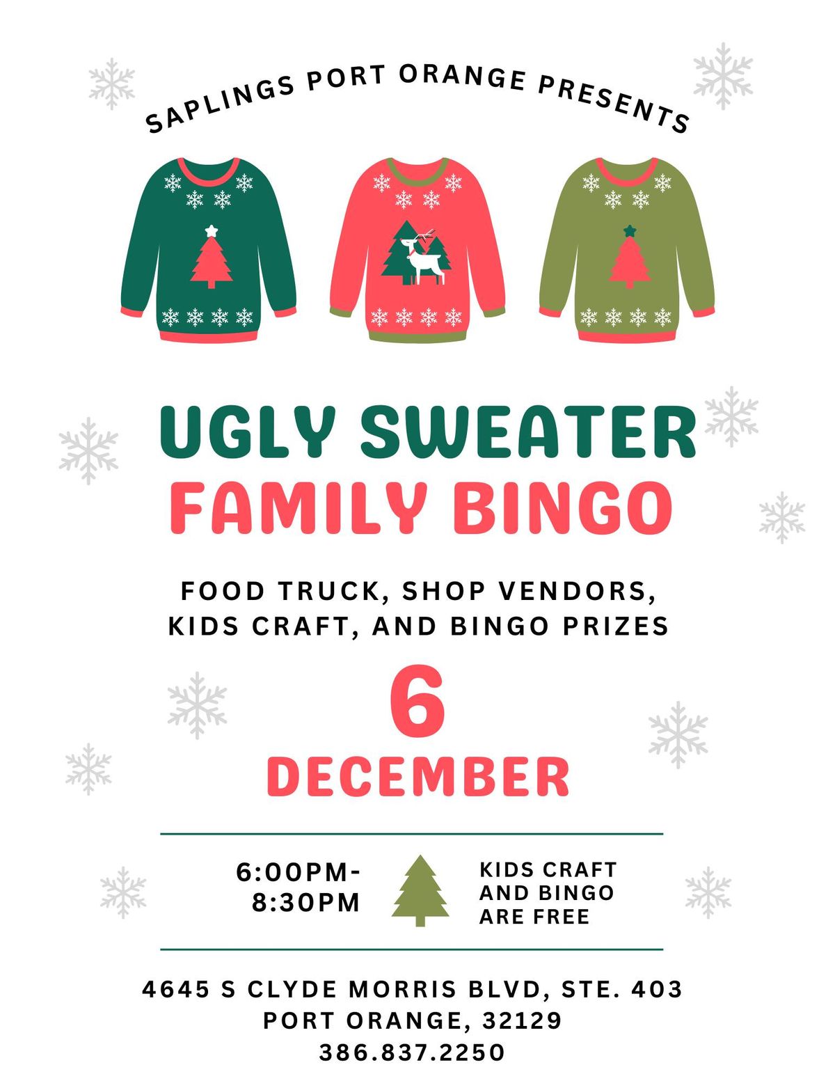 Ugly Sweater Family Bingo Night! 