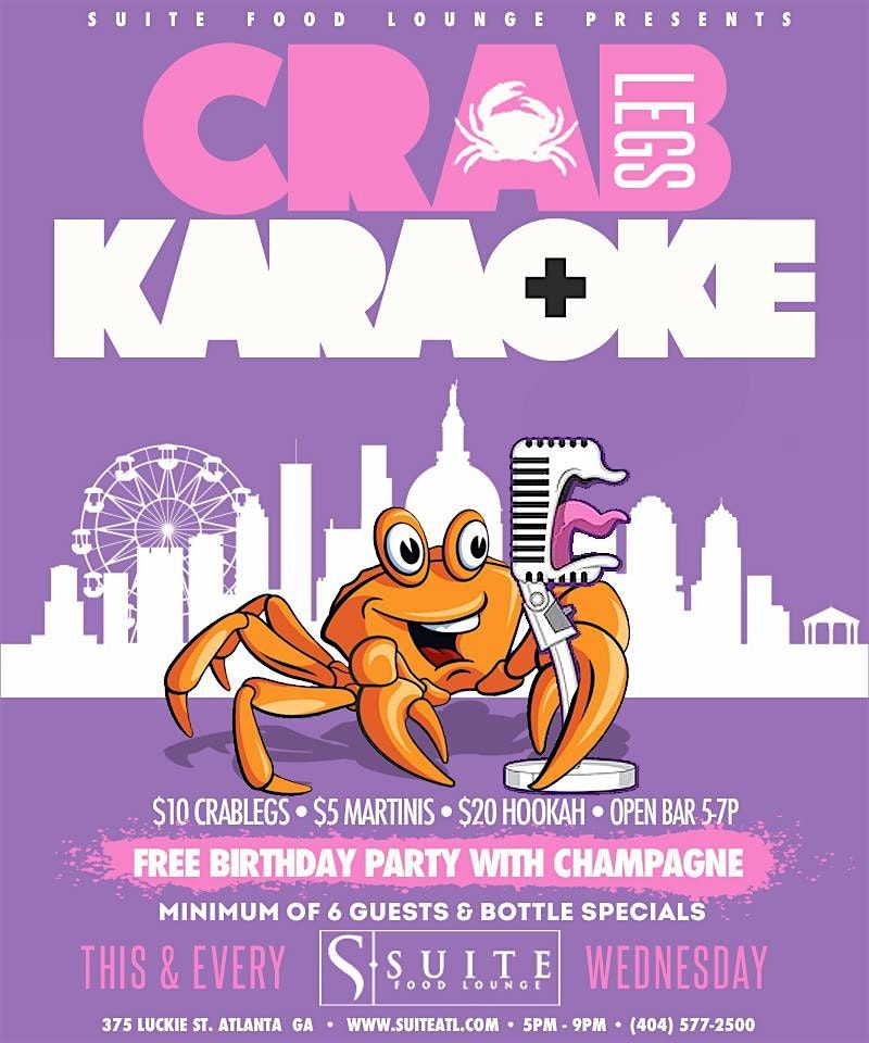 Crablegs and Karaoke Happy Hour