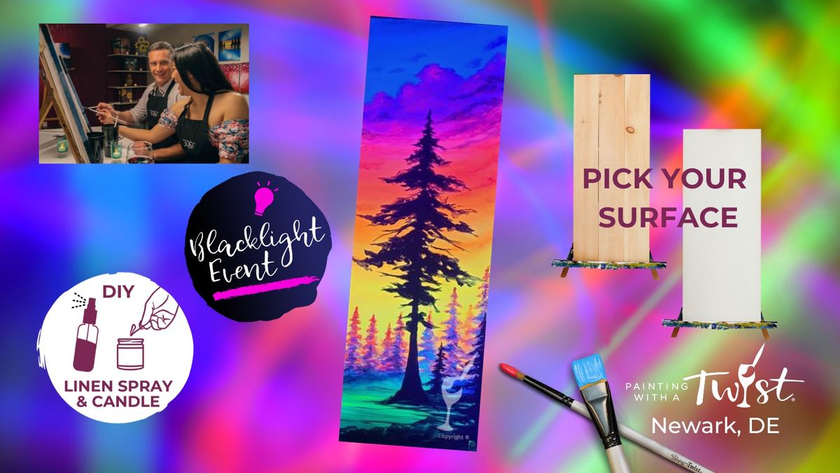 Paint & Sip - Blacklight: Vibrant Pine