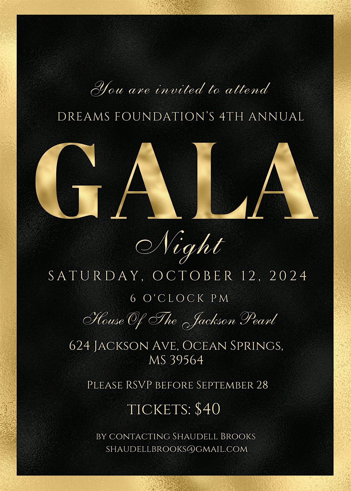 DREAMS Foundation Inc. 4th Annual Black Tie Gala