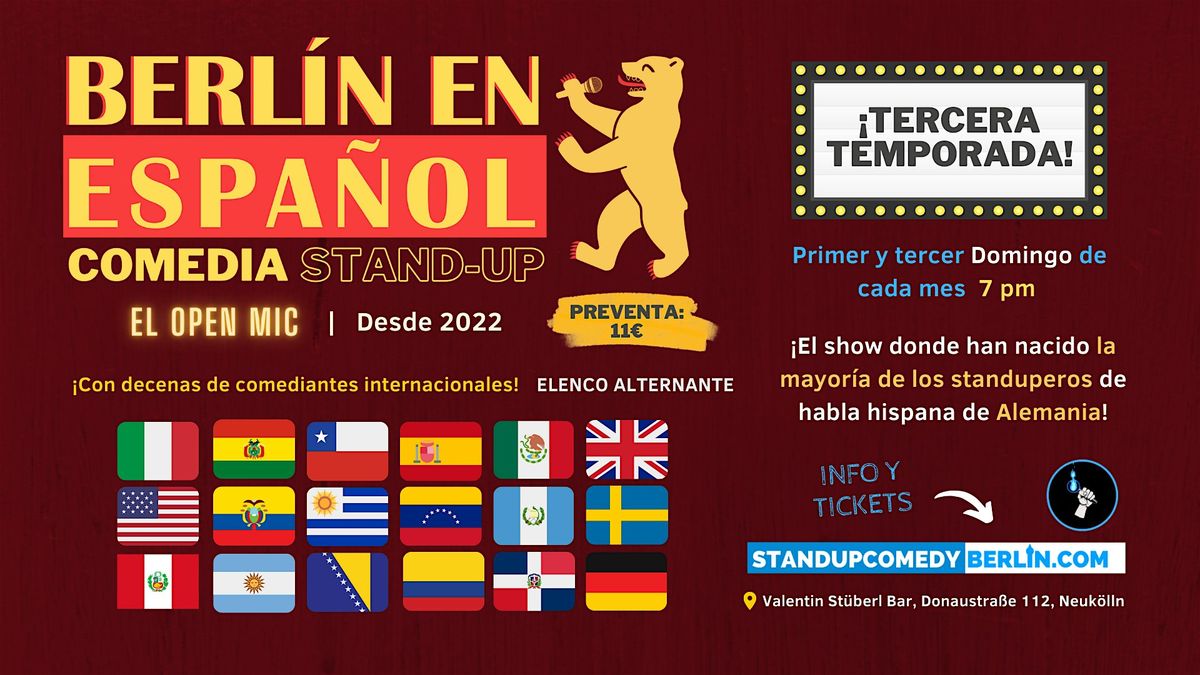 Berl\u00edn en Espa\u00f1ol Comedia Stand-up  OPEN MIC #53  - Tercera Temporada