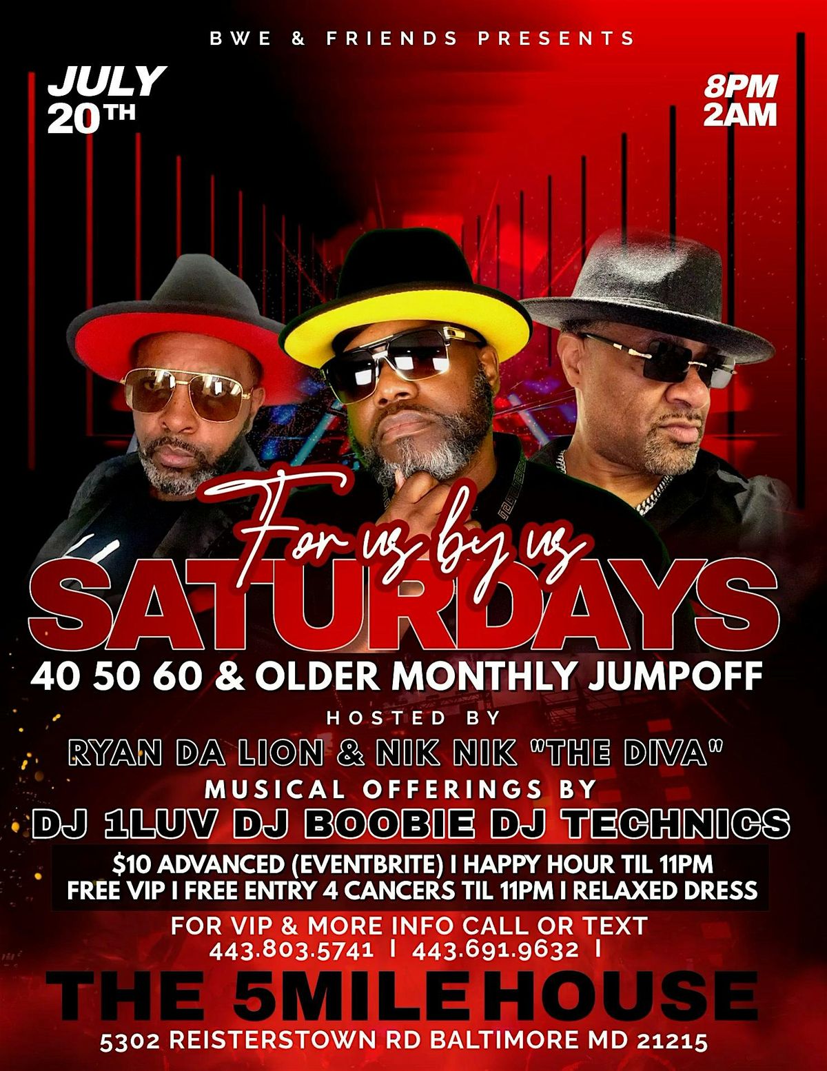 "For Us By Us Saturdays" 40, 50, 60 & Older Monthly JumpOff