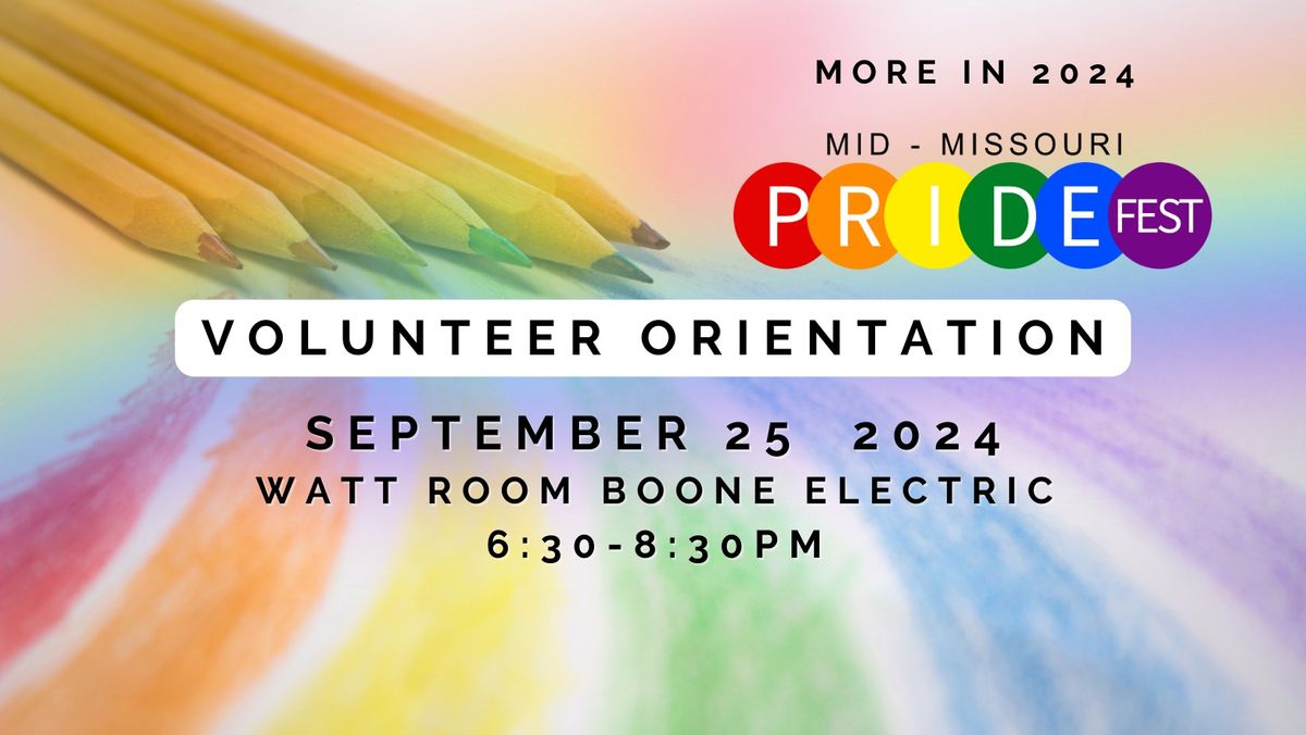 PrideFest Volunteer Orientation