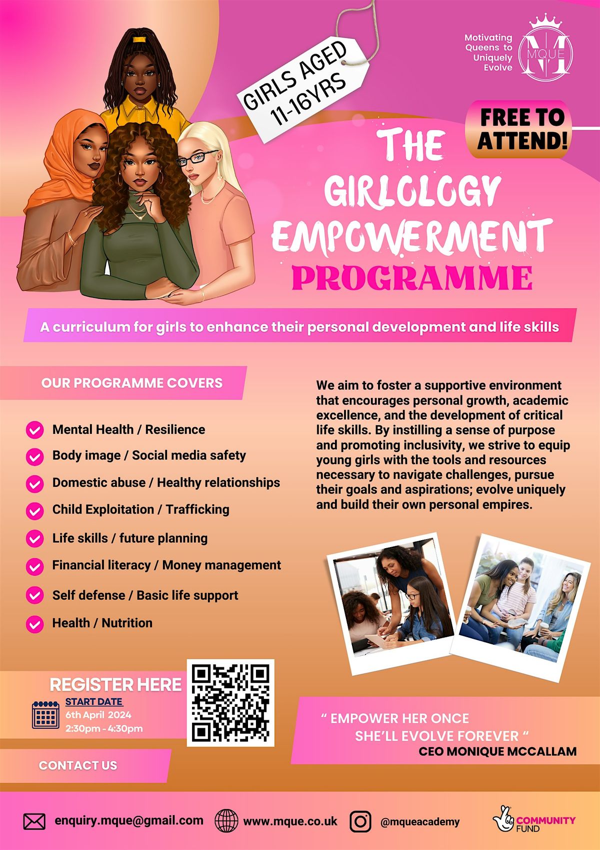 The Girlology Empowerment Programme (8 workshops\/ 8 weeks)