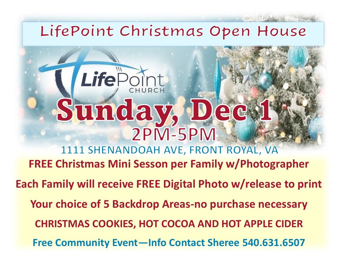 OPEN HOUSE-FREE Family Photo Session and PHOTO by Photographers