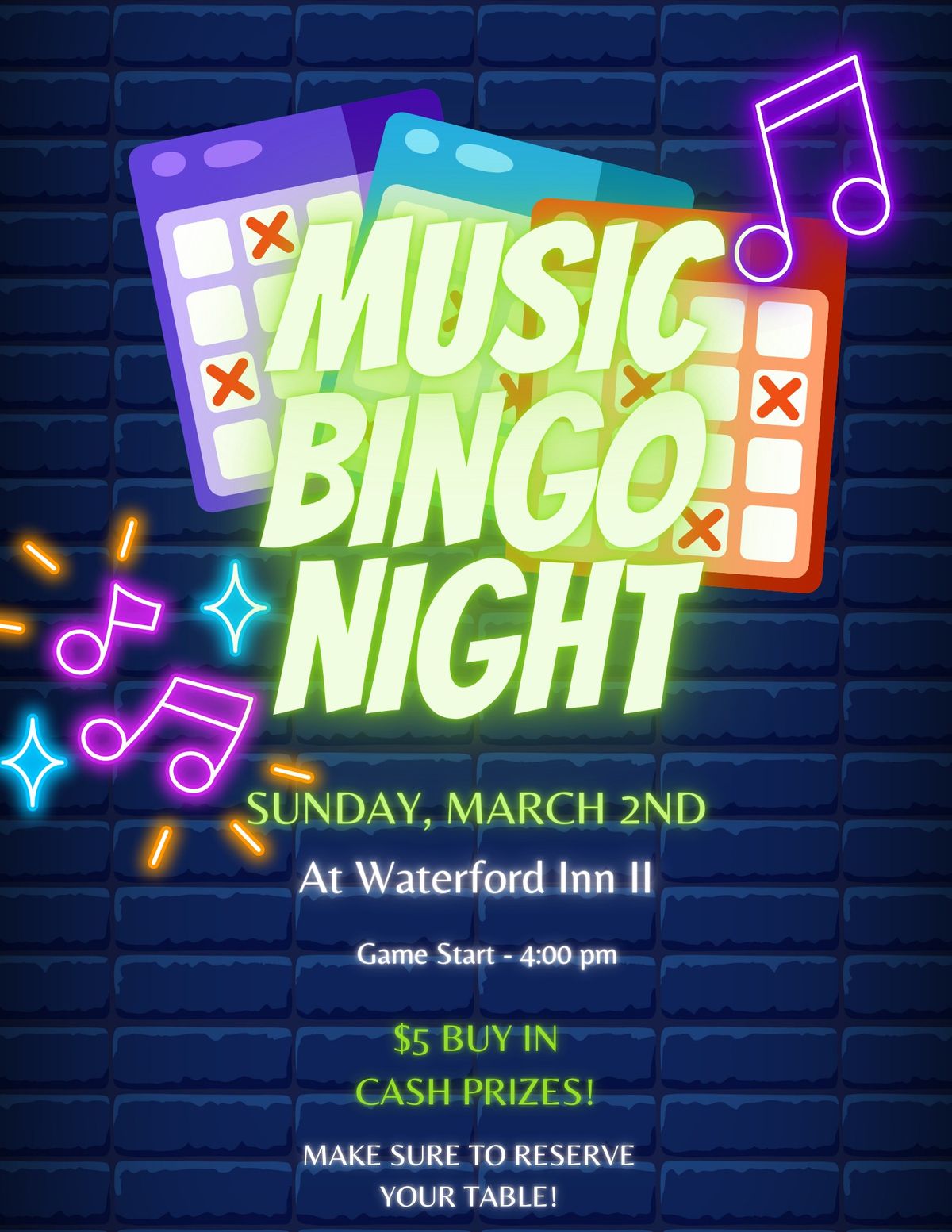 Music Bingo Night! 