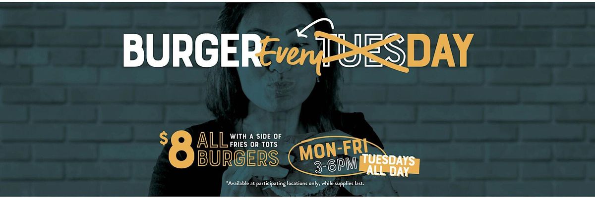 Bar Louie's $8 '1\/2 Pound' Burger Special