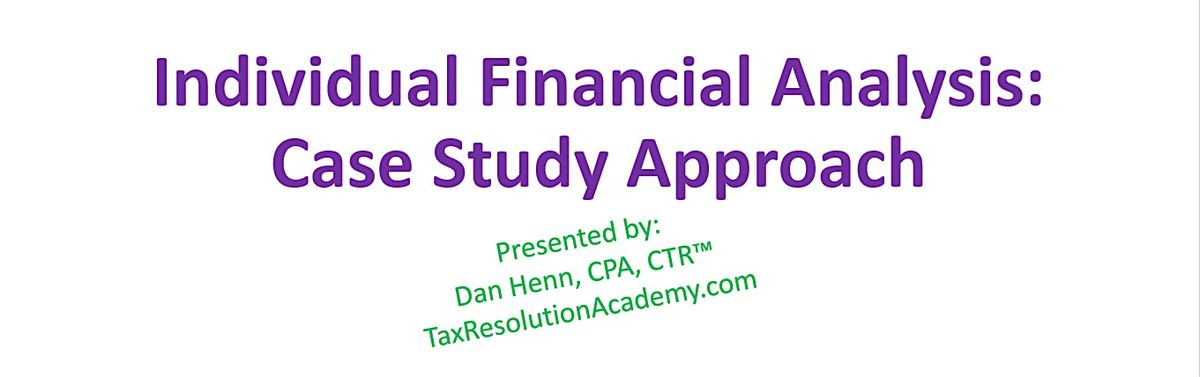 Individual Financial Analysis Pt 2-Case Study Examples