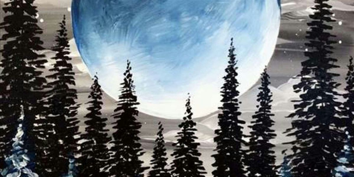 The Moons Full Glory Atop the Treetops - Paint and Sip by Classpop ...