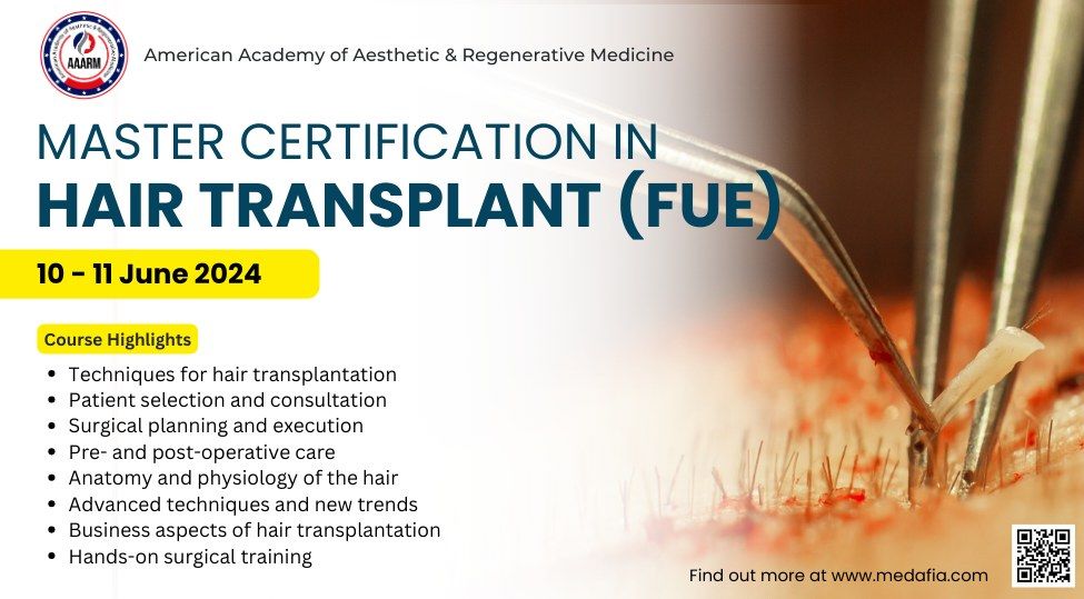 Master Certification in Hair Transplant by AAARM