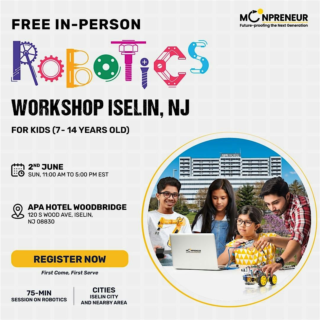 In-Person Event: Free Robotics Workshop, Iselin, NJ (7-14 Yrs)