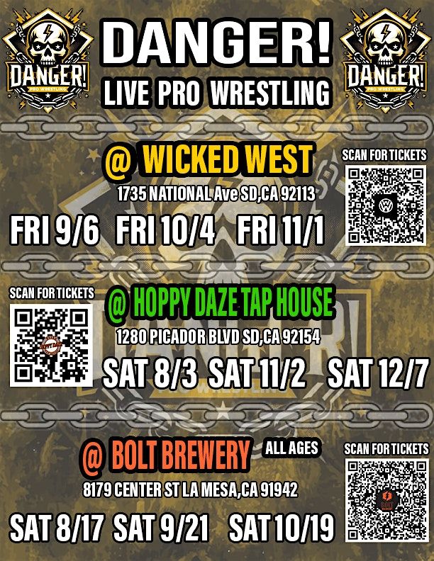 Pro Wrestling @ Bolt Brewery La Mesa; all ages